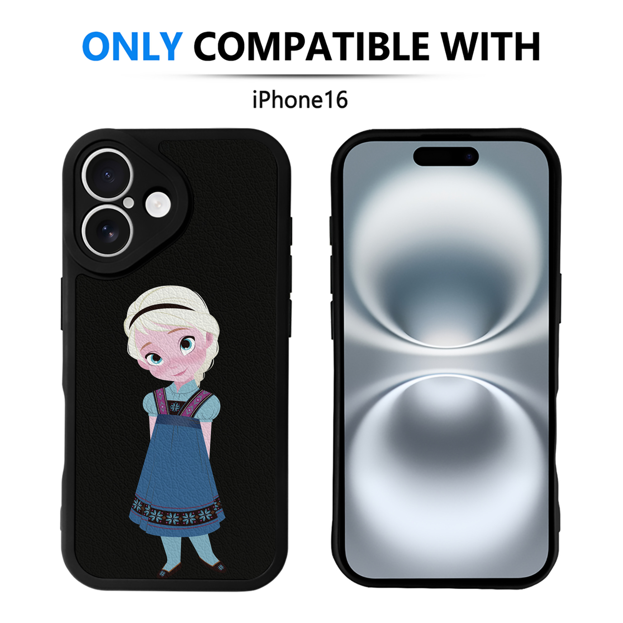 （画像用） アナと雪の女王 アンナ エルサ Frozen Anna Elsa 【iPhone 16シリーズ対応】シリコンスマホケース（レザー調） 材質：シリコン